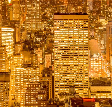 Günbatımında New York Manhattan manzarası