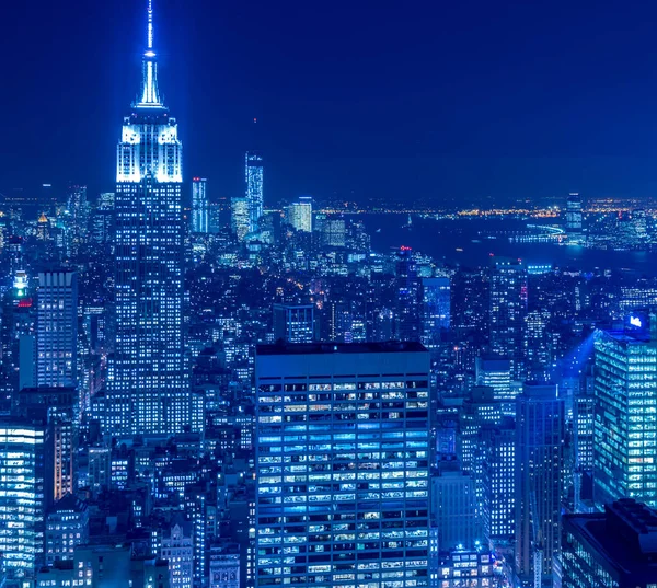Utsikten Över New York Manhattan Solnedgången Timmar — Stockfoto