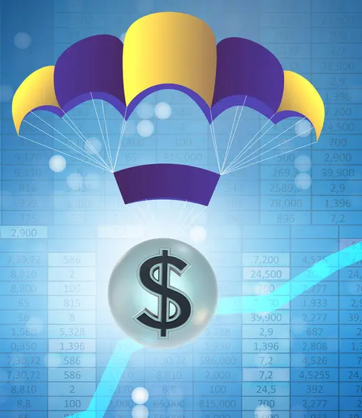 Concept Dollar Golden Parachute Illustration — Stock Photo, Image