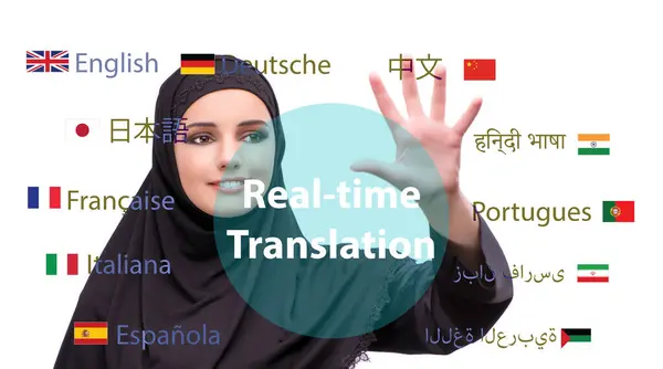 Das Konzept Der Online Übersetzung Aus Einer Fremdsprache — Stockfoto