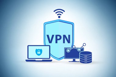 Sanal özel ağ VPN siber güvenlik kavramı