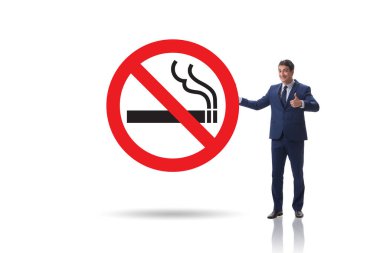 Sigara karşıtı logo ile sigara karşıtı konsept