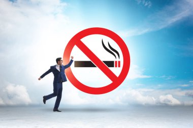 Sigara karşıtı logo ile sigara karşıtı konsept