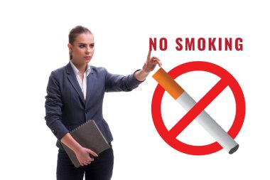 Sigara karşıtı logo ile sigara karşıtı konsept