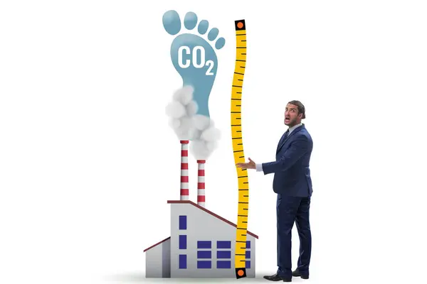 Koncept För Koldioxidavtryck Med Föroreningar — Stockfoto