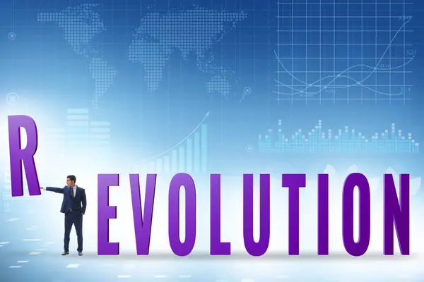 Еволюція Перетворюється Концепцію Революції — стокове фото