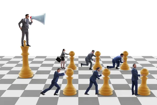 stock image Businessman shouting in game of chess