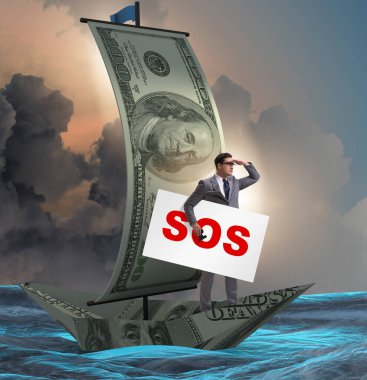 İş adamı gemideki mesaj için yardım istiyor.