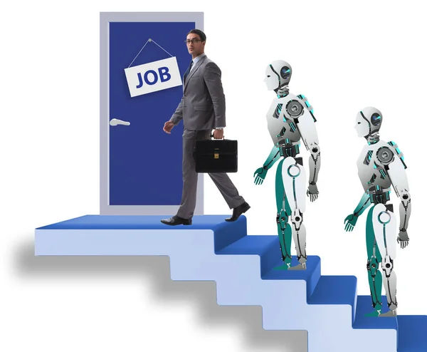 Competition Humans Robots Employment — Stock Photo, Image