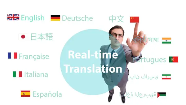 Concepto Traducción Tiempo Real Lengua Extranjera — Foto de Stock