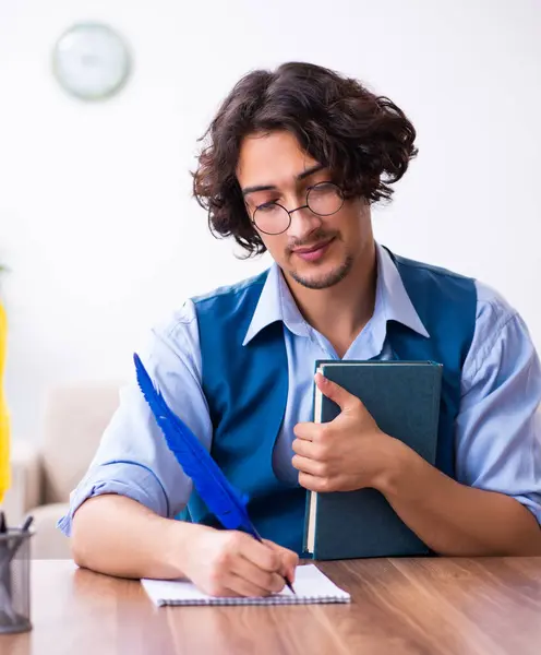 Young Writer Working His New Work — Stock Photo, Image