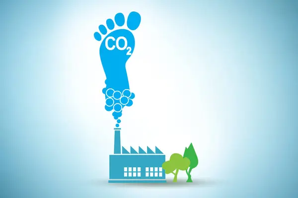 Concept Empreinte Carbone Avec Pollution — Photo