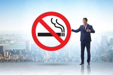 Sigara karşıtı logo ile sigara karşıtı konsept