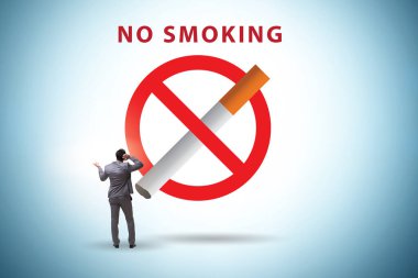 Sigara karşıtı logo ile sigara karşıtı konsept
