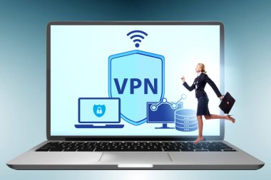 Sanal özel ağ VPN siber güvenlik kavramı