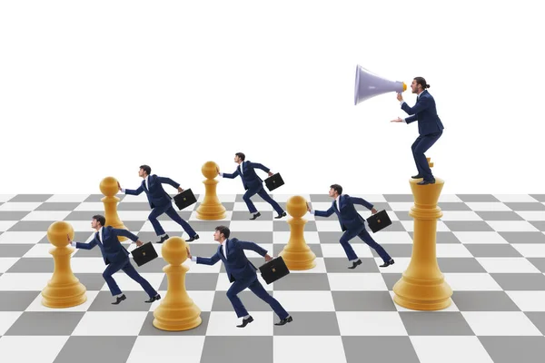 Businessman Shouting Game Chess — Stock Photo, Image