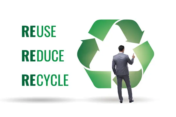 Logo Recyklingu Koncepcją Ekologiczną — Zdjęcie stockowe