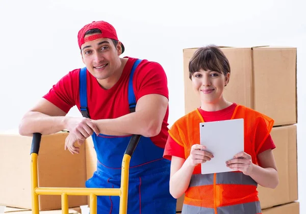 Professional Movers Doing Home Relocation — Stock Photo, Image
