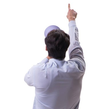 Beyaz arka planda izole iş adamı