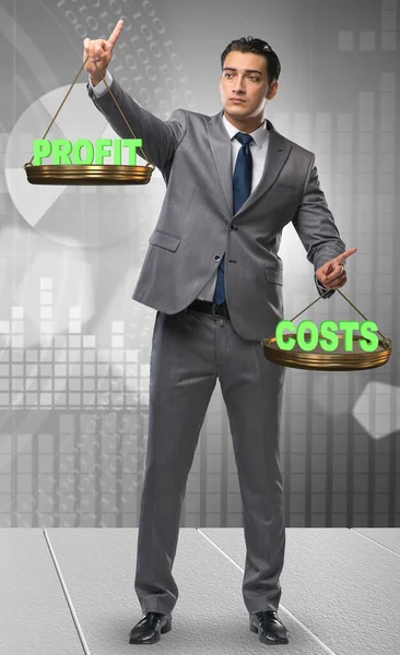 Businessman Cost Benefit Balance Concept — Stock Photo, Image