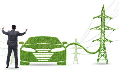 Elektrikli araba ve yeşil enerji konsepti