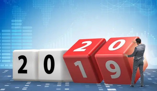 The concept of changing year from 2019 to 2020