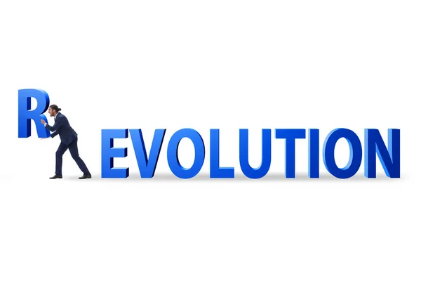 Evolutionen Förvandlas Till Revolutionskonceptet — Stockfoto