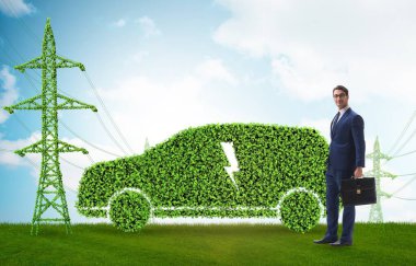 Elektrikli araba ve yeşil enerji konsepti