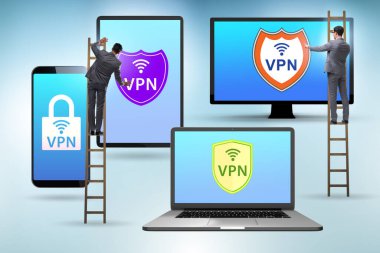 Sanal özel ağ VPN siber güvenlik kavramı