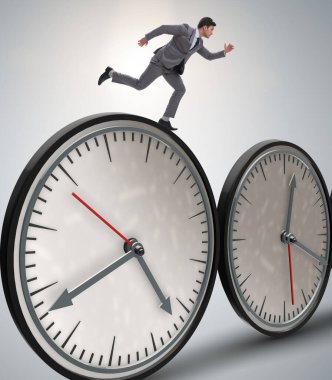 Zaman yönetimi konseptinde iş adamı