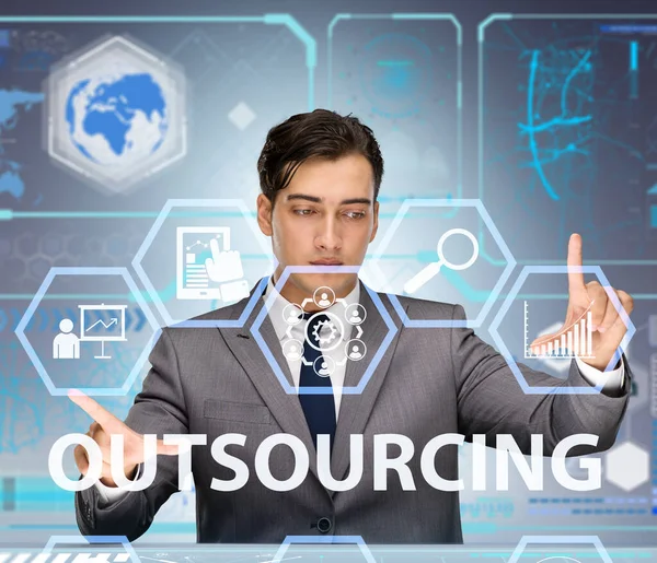 Het Concept Van Outsourcing Het Moderne Bedrijfsleven — Stockfoto
