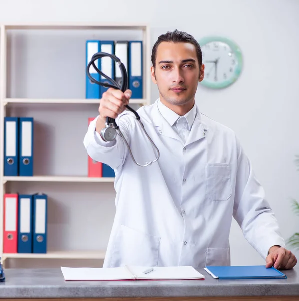 Young Male Doctor Reception Hospital — Stock Photo, Image