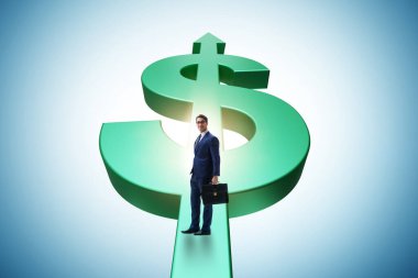 Amerikan dolarının sembolü olan bir iş adamı.