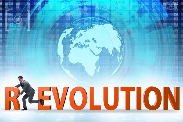 Ewolucja Przekształca Się Koncepcję Rewolucji — Zdjęcie stockowe