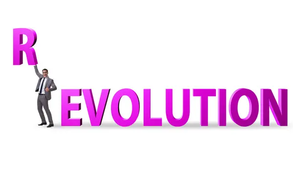 Εξέλιξη Μετατρέπεται Στην Έννοια Της Επανάστασης — Φωτογραφία Αρχείου