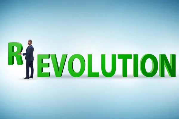 Εξέλιξη Μετατρέπεται Στην Έννοια Της Επανάστασης — Φωτογραφία Αρχείου