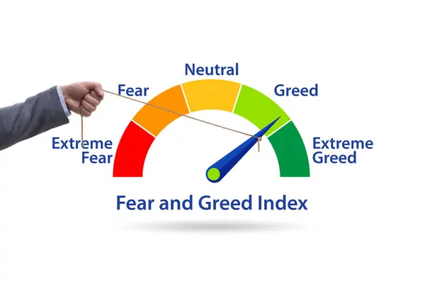 stock image Fear and greed investor behaviour business concept