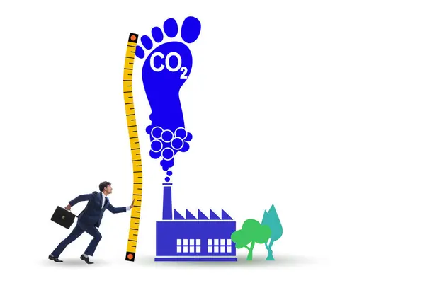 Koolstofvoetafdruk Concept Met Vervuiling Rechtenvrije Stockafbeeldingen