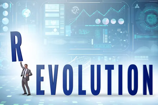 Evolution Wird Zum Revolutionsbegriff Stockbild