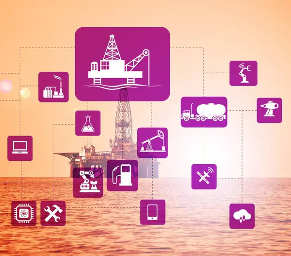 Концепция Автоматизации Нефтегазовой Отрасли — стоковое фото