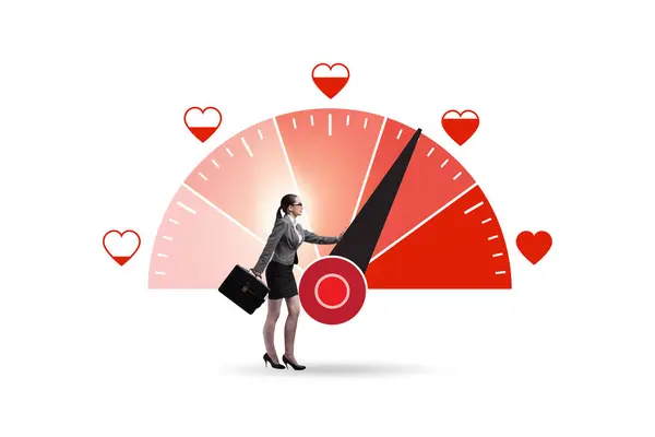 バレンタインデーのための愛のメートルの概念 ロイヤリティフリーのストック写真