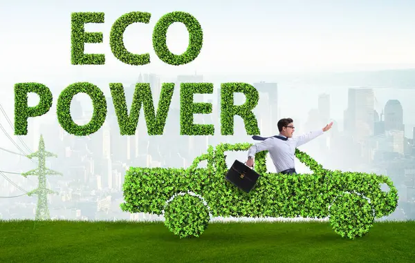 Elektroauto Und Das Grüne Energiekonzept lizenzfreie Stockbilder