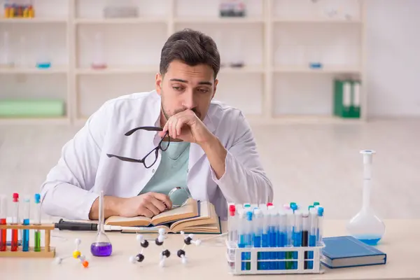 Young Chemist Working Lab Stock Picture