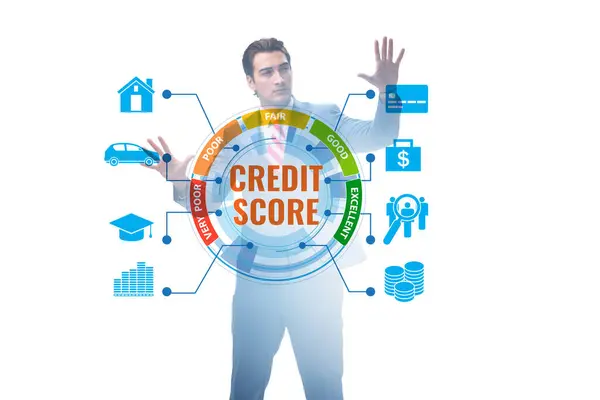 Unternehmer Credit Score Konzept lizenzfreie Stockbilder