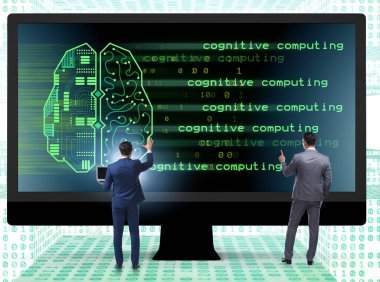 The cognitive computing and machine learning concept clipart