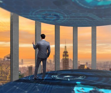 3D pencereli işadamı