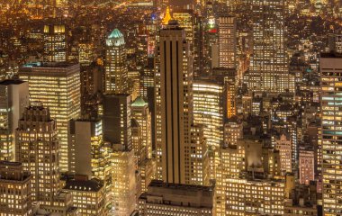 Günbatımında New York Manhattan manzarası