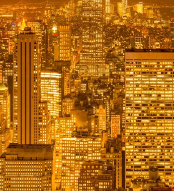 Günbatımında New York Manhattan manzarası