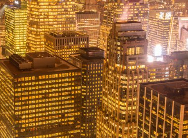 Günbatımında New York Manhattan manzarası