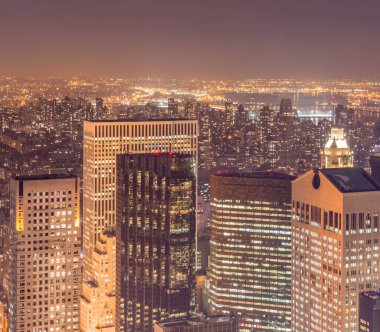 Günbatımında New York Manhattan manzarası